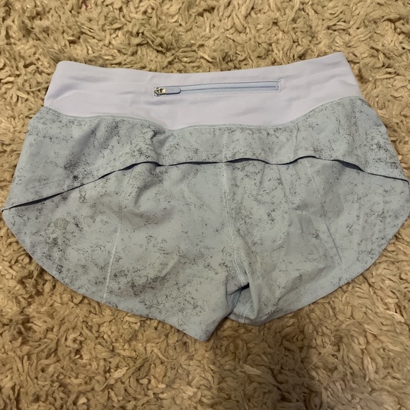 Light Blue Lululemon Speed Up Shorts - Picture 3 of 3